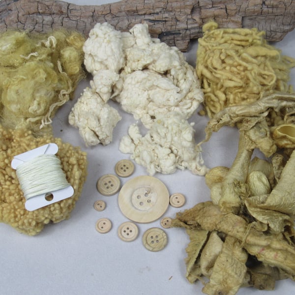 Weld Natural Dye Yellow Gold Mixed Natural Fibre Texture Craft Pack