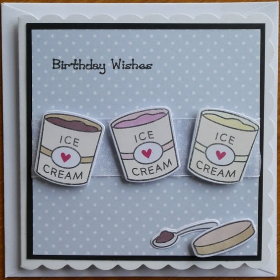Ice Cream Birthday Wishes Card