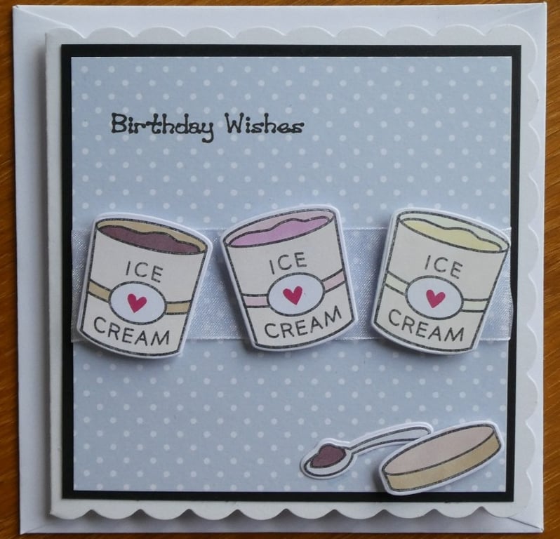 Ice Cream Birthday Wishes Card