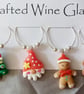 Novelty Christmas Wine Glass Charms set of 6