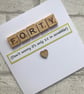 Handmade 40th Birthday Card, Scrabble Tile Design - Image 5