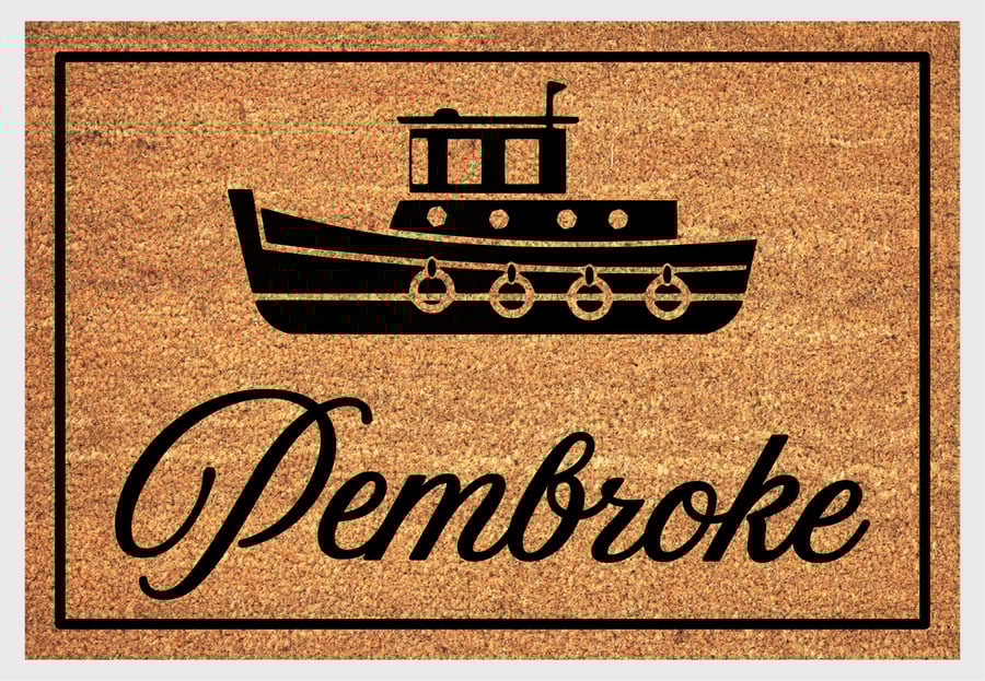 Tug Boat Door Mat - Personalised Tug Welcome Mat - 3 Sizes