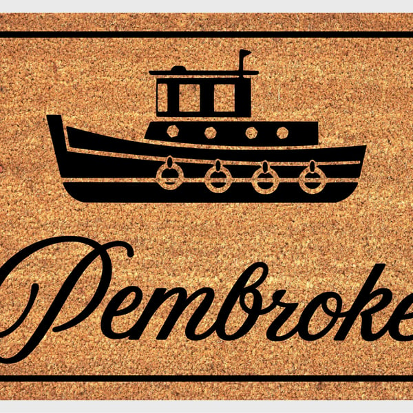 Tug Boat Door Mat - Personalised Tug Welcome Mat - 3 Sizes