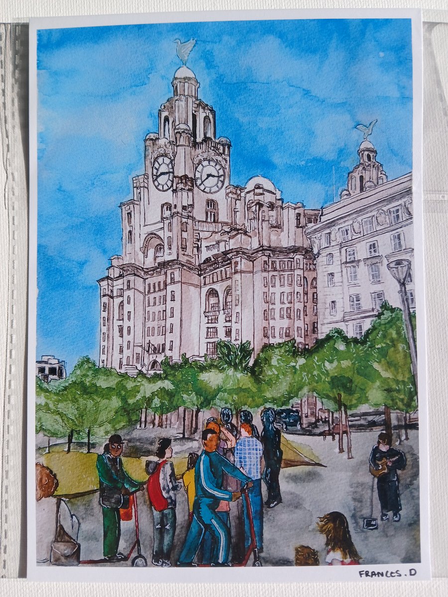 'Day at the docks' watercolour print 'A5