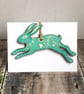 Folklore Wooden Block Printed Hare blank card