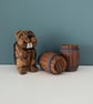 Hand Carved Wooden Beaver and Beer Barrels