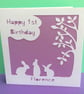 Personalised Birthday Card for a Child - Bunnies - Image 2