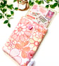 Handmade Vintage Fabric pink Retro Floral Kindle Sleeve, E-reader pouch - Image 3