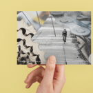 'Ride' card printed from handmade collage 