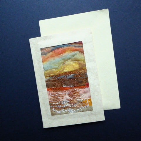Individually Hand Crafted Textile Blank Card