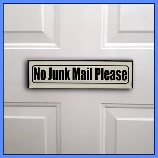 No Junk Mail Please vinyl letterbox sticker, decal