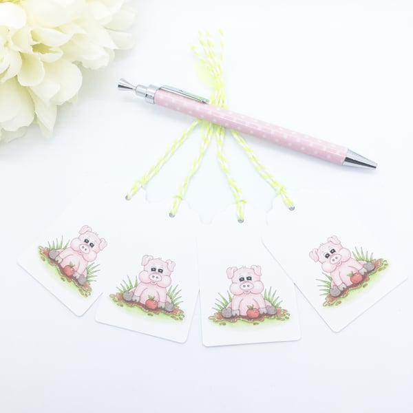 Little Pig Gift Tags - set of 4 tags