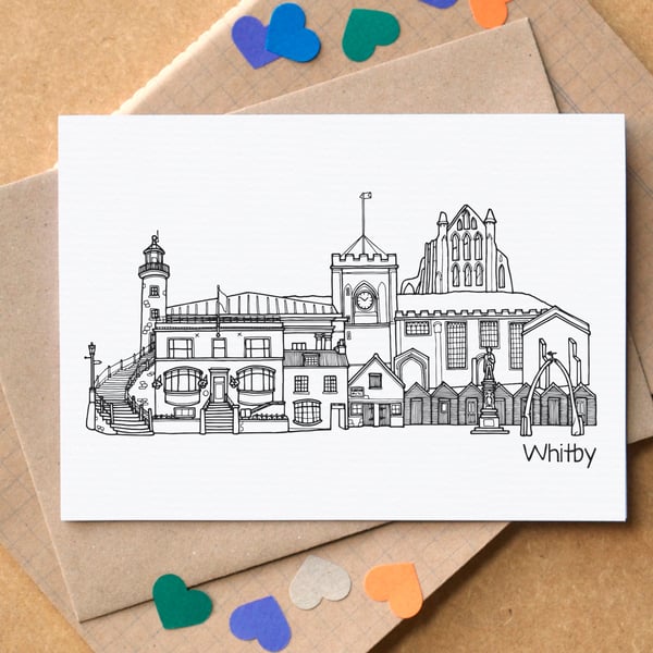 Whitby Skyline Greetings Card