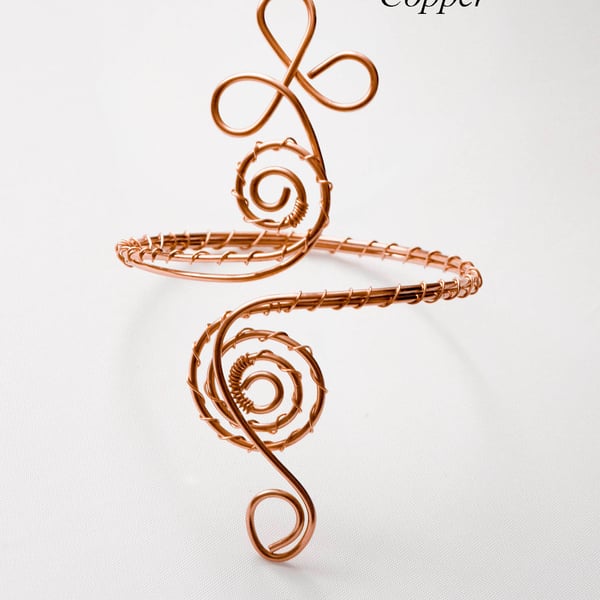Copper Armlet,Celtic design arm cuff, celtic swirl brass,copper,silver cuffs