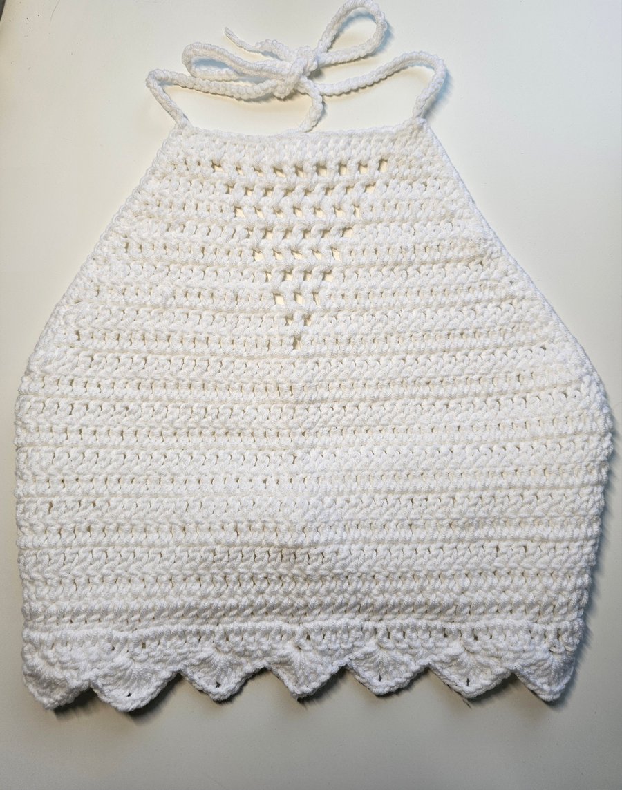 Boho festival crochet halter neck crop top