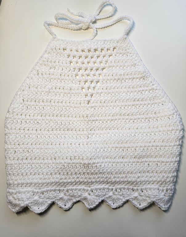 Boho festival crochet halter neck crop top