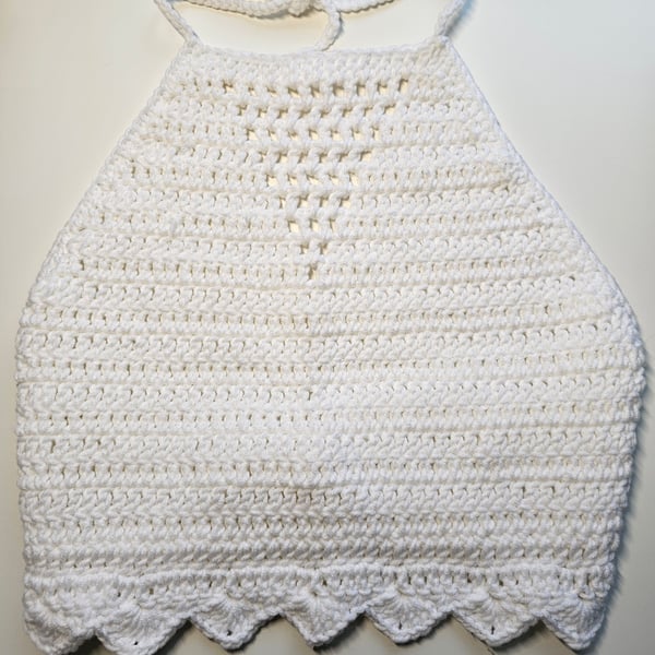 Boho festival crochet halter neck crop top