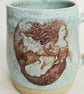 A handmade Mermaid mug, stoneware cup, turquoise glaze - Image 5