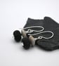 black lampwork glass and jasper earrings - Image 2