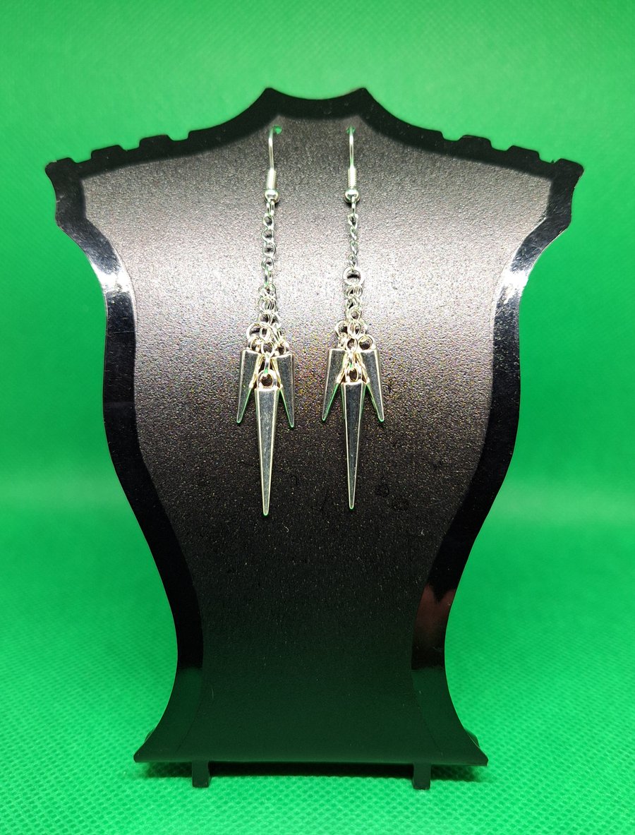 Silver spikes earrings