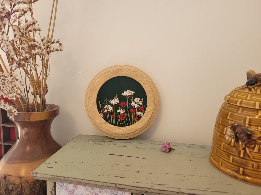 Hand Embroidered - Meadow on Velvet Mini