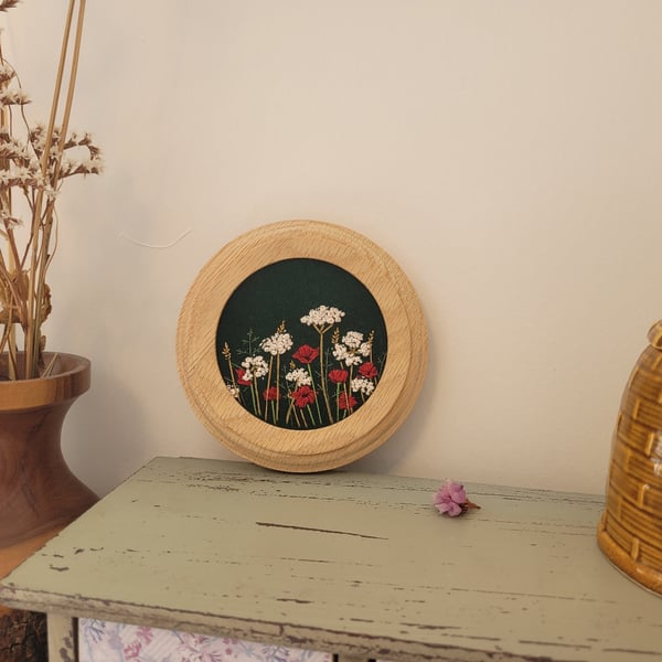 Hand Embroidered - Meadow on Velvet Mini