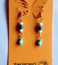Blue and White Beads dangle earrings. - Image 2