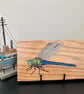 Dragonfly original painting on oak - Image 2