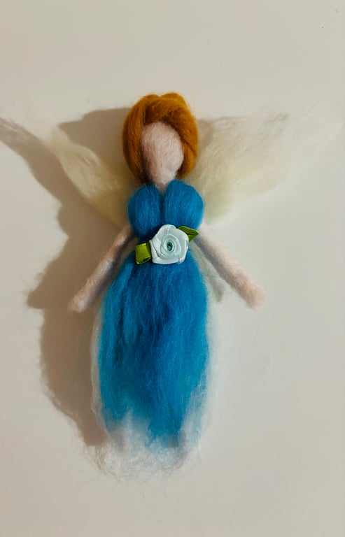 Blue rose Felted Fairy