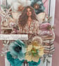 Luxury Handmade Best Wishes Card. Teal & Cream Floral 3D Greeting Card.(L) - Image 6
