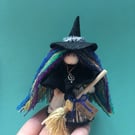Witch Fairy Doll Decoration - Folded Book Art - Rainbow 