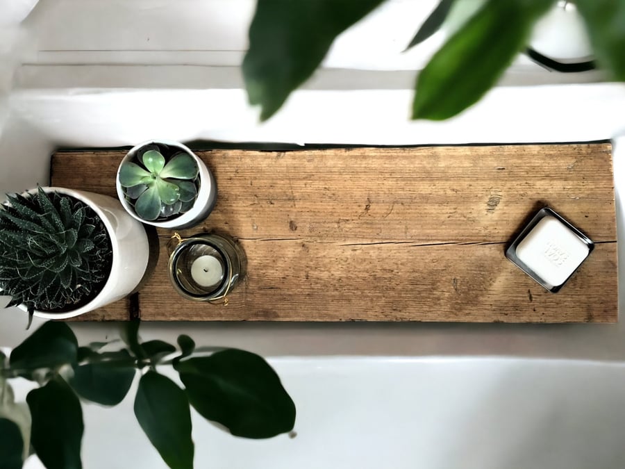 Wooden Scaffold Board Bath Tray - Bath CaddyBath ShelfBath BoardWine Holder THE 