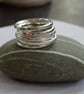 Silver stacking rings - hammered stacking rings  - Image 9