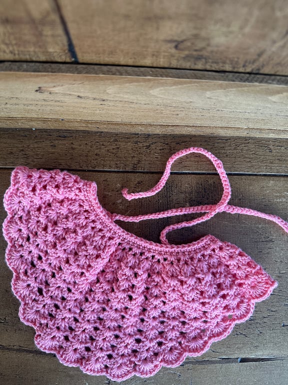 Hand crocheted dribble bibs set of 3 