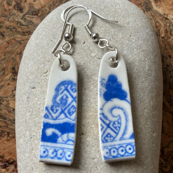Handmade Ceramic Earrings One of a Kind Sterling Silver Eco Friendly Gifts