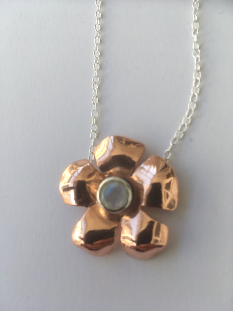 Moonstone blossom pendant 