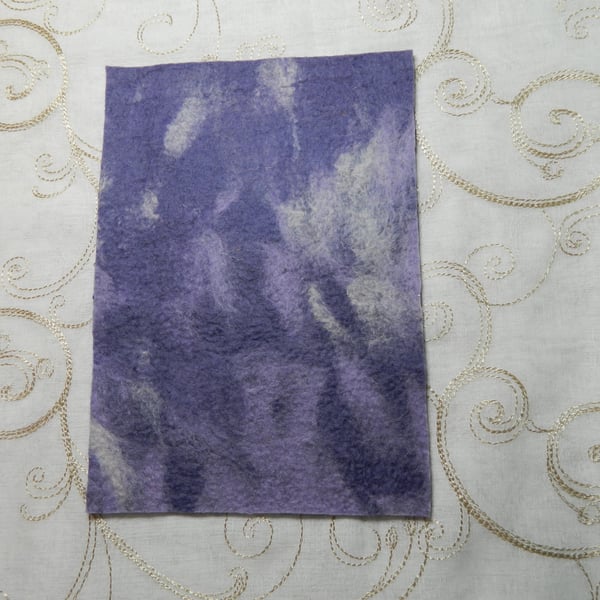Handmade Felt Piece for Crafts Purple and Blue