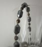 Gemstone Bracelet - Hematite & Czech Fire Polished Glass Beads - Image 1