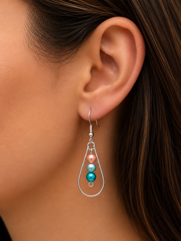 Handmade tear drop earring