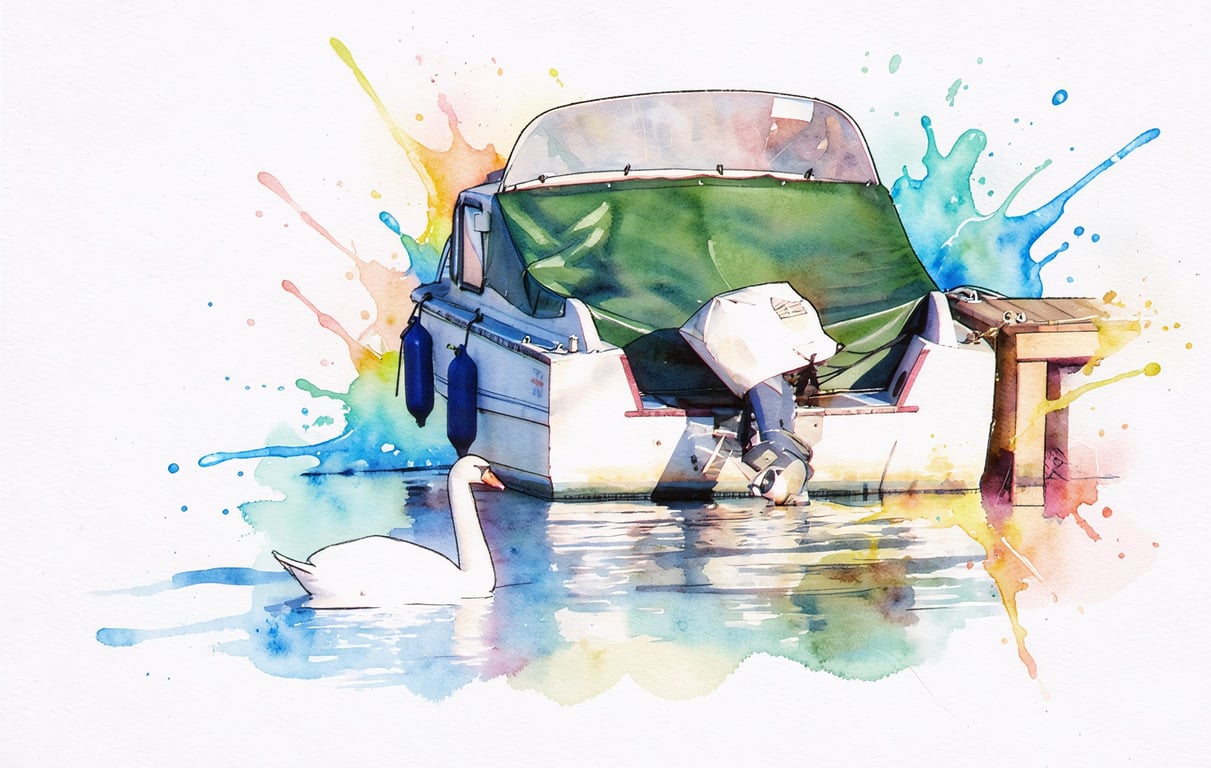 Swan & Pleasure Boat Norfolk Greeting Card A5