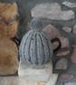 Small Tea Cosy for 2 Cup Tea Pot, Grey Tweed, Hand Knitted - Image 1