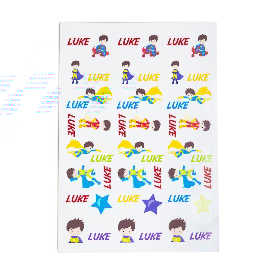 Personalised Superhero Supergirl Stickers