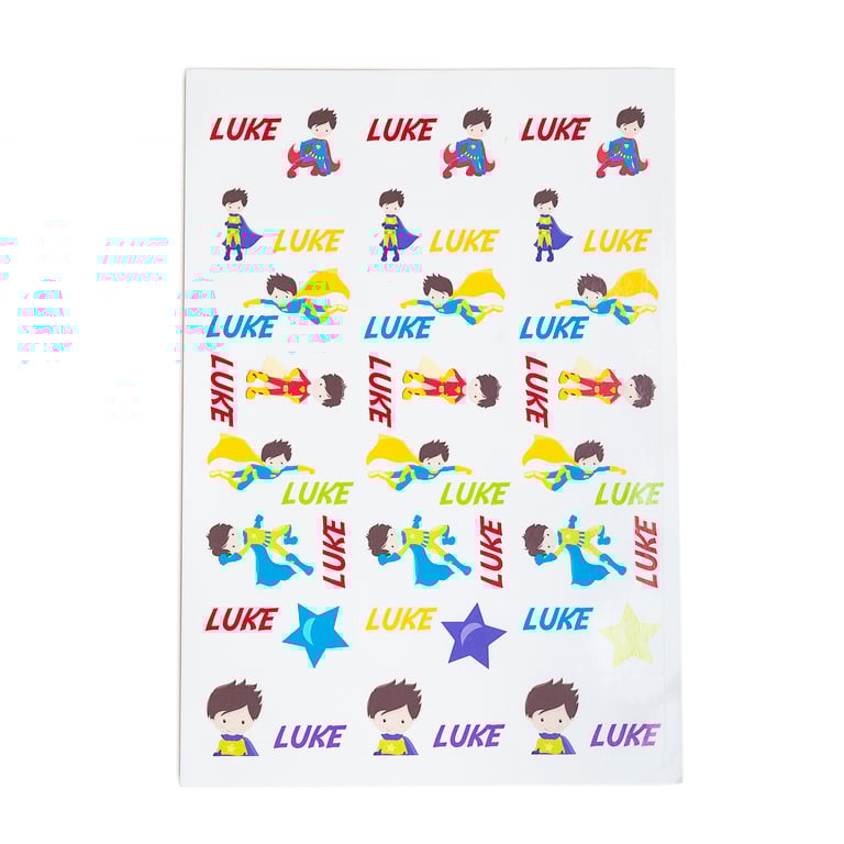 Personalised Superhero Supergirl Stickers