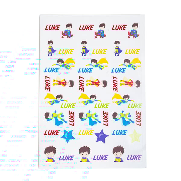 Personalised Superhero Supergirl Stickers