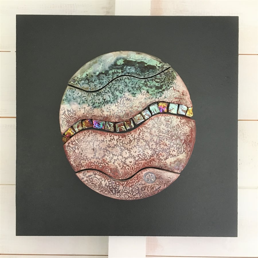 Circular ceramic and glass mosaic - Natural Earth 2