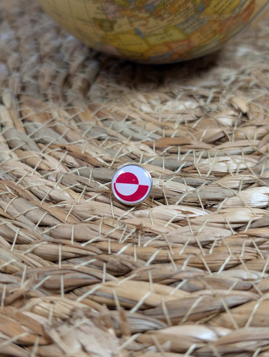 Greenland Flag Map Pin – Arctic Travel Map Push Pin for Wooden Maps, Greenland
