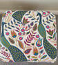 Storage Footstool Fryetts Peaocks Teal Fabric Ottoman Pouffe Birds Green - Image 7