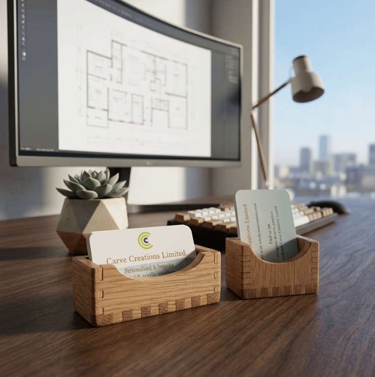 Oak Wood Business Card Holder