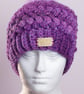 Hat hand made crochet puff stitch with handmade faux fur detachable pompom  - Image 5