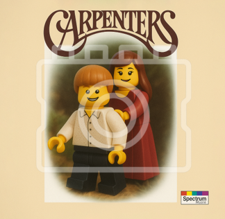 LEGO-Inspired The Carpenters – 5x5" Print Mounted for 9x9" Frame